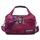 Damenhandtasche, rot, Nylon, mit Schulterriemen, modisches Design, Reißverschlusstasche.