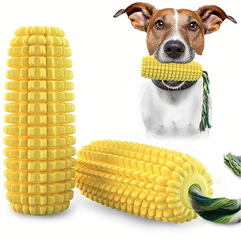 Hundespielzeug in Maiskolbenform, robust und zahnfreundlich. Perfekt für Kauspielzeug, interaktives Spielen und Zahnpflege. Ideal für Hunde.