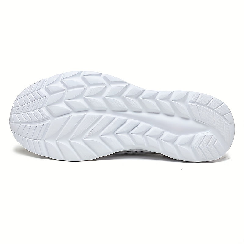 Weiße Sportschuhsohle mit rutschfestem Profil, ideal für Laufen und Fitness. Hochwertiges Material, langlebig und komfortabel.