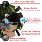 Hundemaulkorb blau, verstellbar, reflektierend, TPR-Material, Clip-Verschluss, atmungsaktiv.