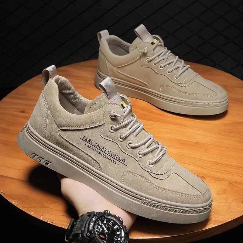 Herren-Sneaker, beige, modisch, lässig, Sommer, Laufschuhe, Plattform, Outdoor, Designer, bequem, atmungsaktiv, sportlich, trendig.