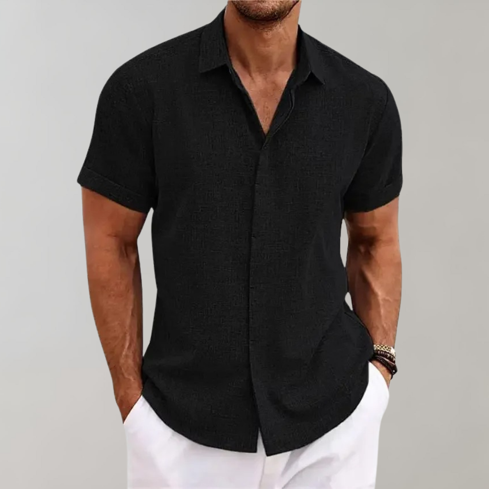 Heren poloshirt in lichtblauw, korte mouwen, casual stijl. Verkrijgbaar in meerdere kleuren: grijs, zwart, groen, beige, wit. Perfect voor zomeroutfits.