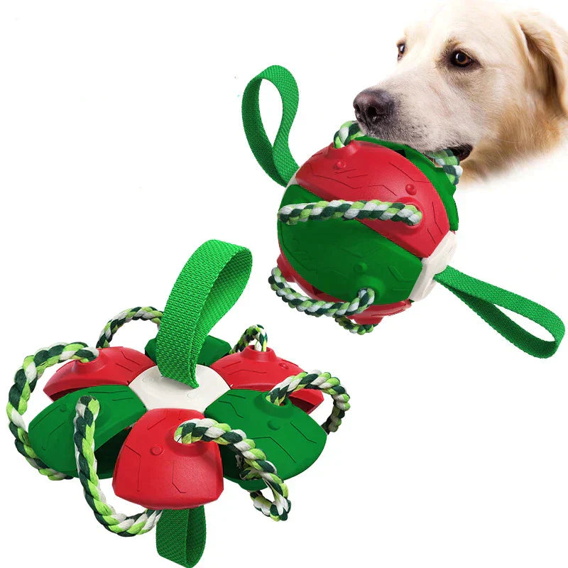 Hundespielzeug Ball mit Seilen, robust und interaktiv, ideal für Kauen und Apportieren. Perfekt für aktive Hunde, langlebig und sicher.