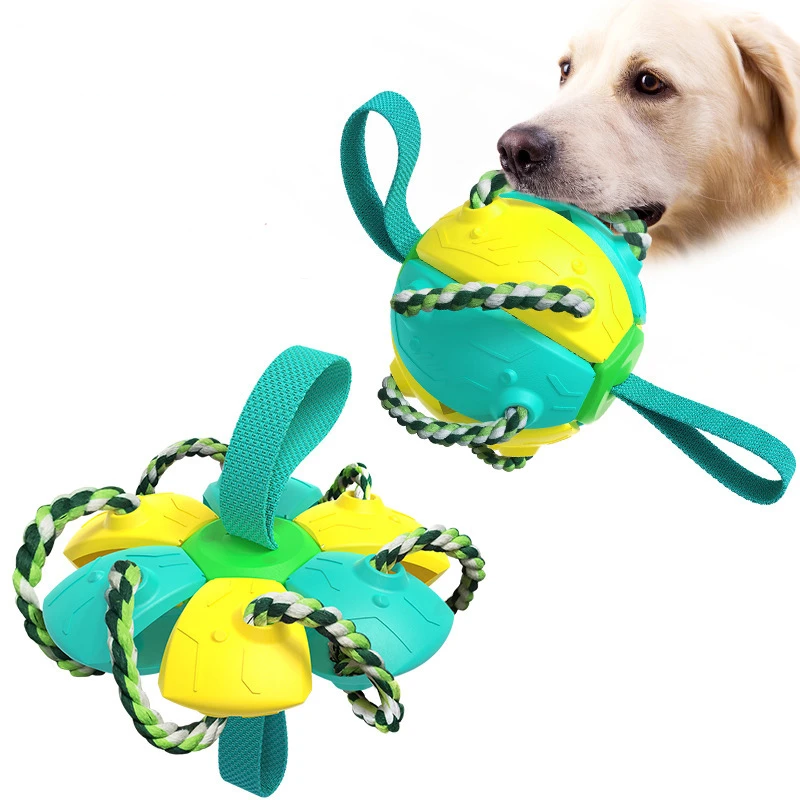 Hundespielzeug Ball mit Seilen, robust und interaktiv, ideal für Apportieren und Kauen. Perfekt für aktive Hunde, langlebig und sicher.