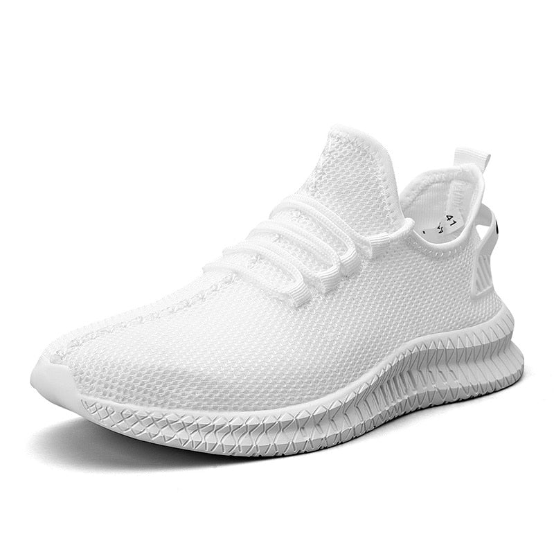 Weiße Sneaker für Herren, atmungsaktiv und leicht, ideal für Sport und Freizeit. Modisches Design mit rutschfester Sohle. Perfekt für Alltag.