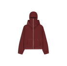 Bordeauxrote Kapuzenjacke mit Reißverschluss, minimalistisches Design, bequemer Schnitt, ideal für Herbstmode und Streetwear-Looks.
