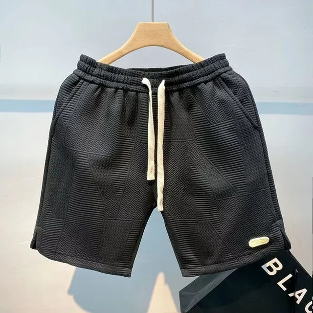 Schwarze Herren-Shorts, schnell trocknend, atmungsaktiv, Sport, Sommer, Ice Silk Material.