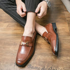 Luxuriöse Herren-Loafer aus echtem Leder, retro Stil, rutschfest, ideal für Business und Freizeit. Elegante, braune Slip-On-Schuhe.