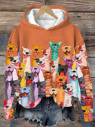 Bunter Hoodie mit Hundemotiv, ideal für Tierliebhaber. Modisches Design, bequemer Schnitt, perfekt für Freizeit und Streetwear.