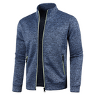 Herren-Sweatshirt mit Reißverschluss, Stehkragen, blau meliert. Modische Herrenmode, ideal für Freizeit und Sport. Bequem und stilvoll.