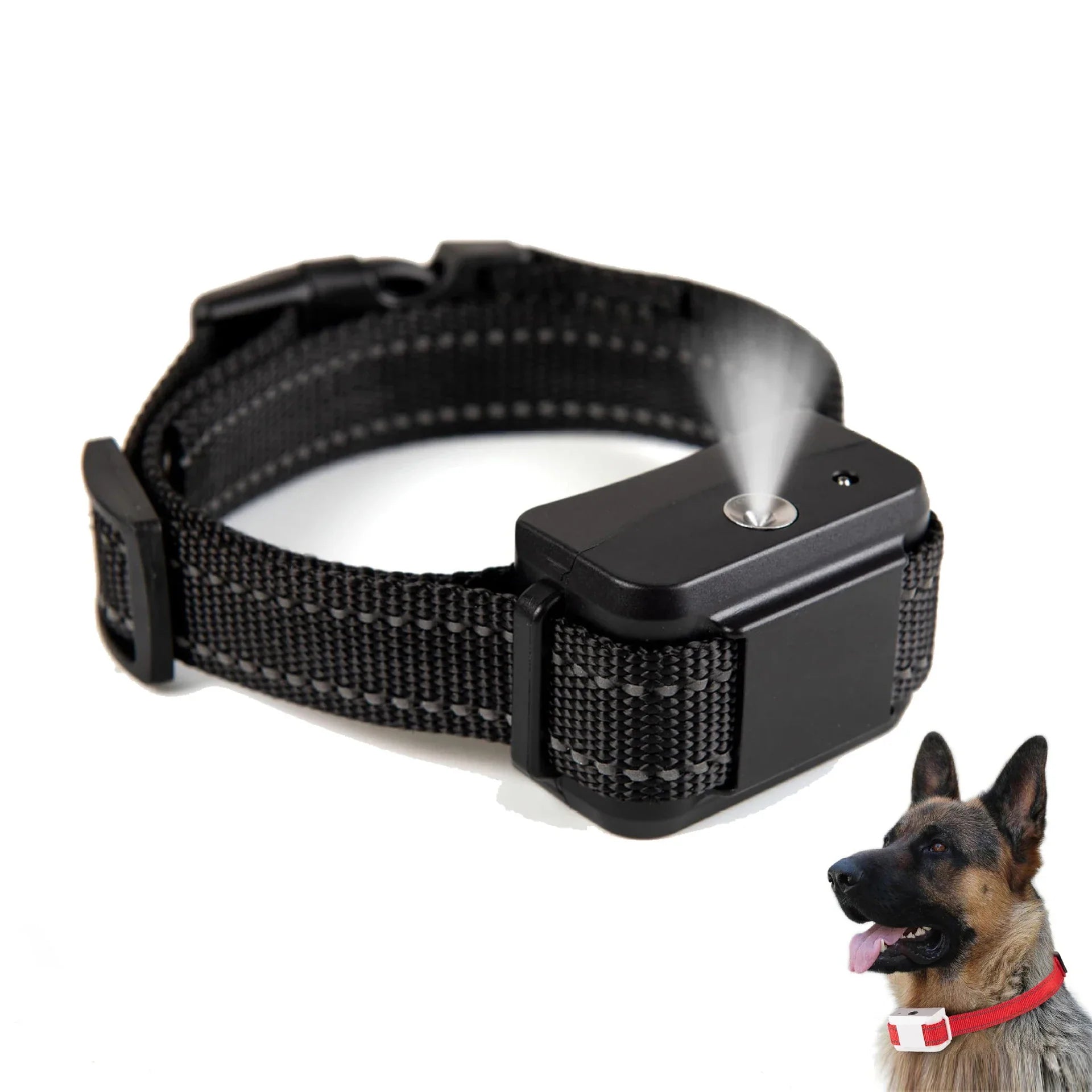 Schwarzes Anti-Bell-Halsband für Hunde, verstellbar, mit Sprühfunktion.