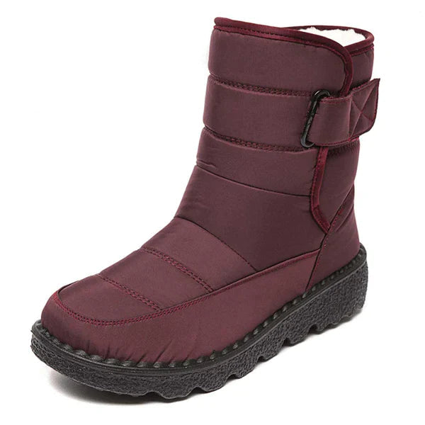Damen Winterstiefel, weinrot, wasserdicht, warm gefüttert, rutschfeste Sohle. Ideal für kalte Tage. Perfekt für Outdoor-Aktivitäten.