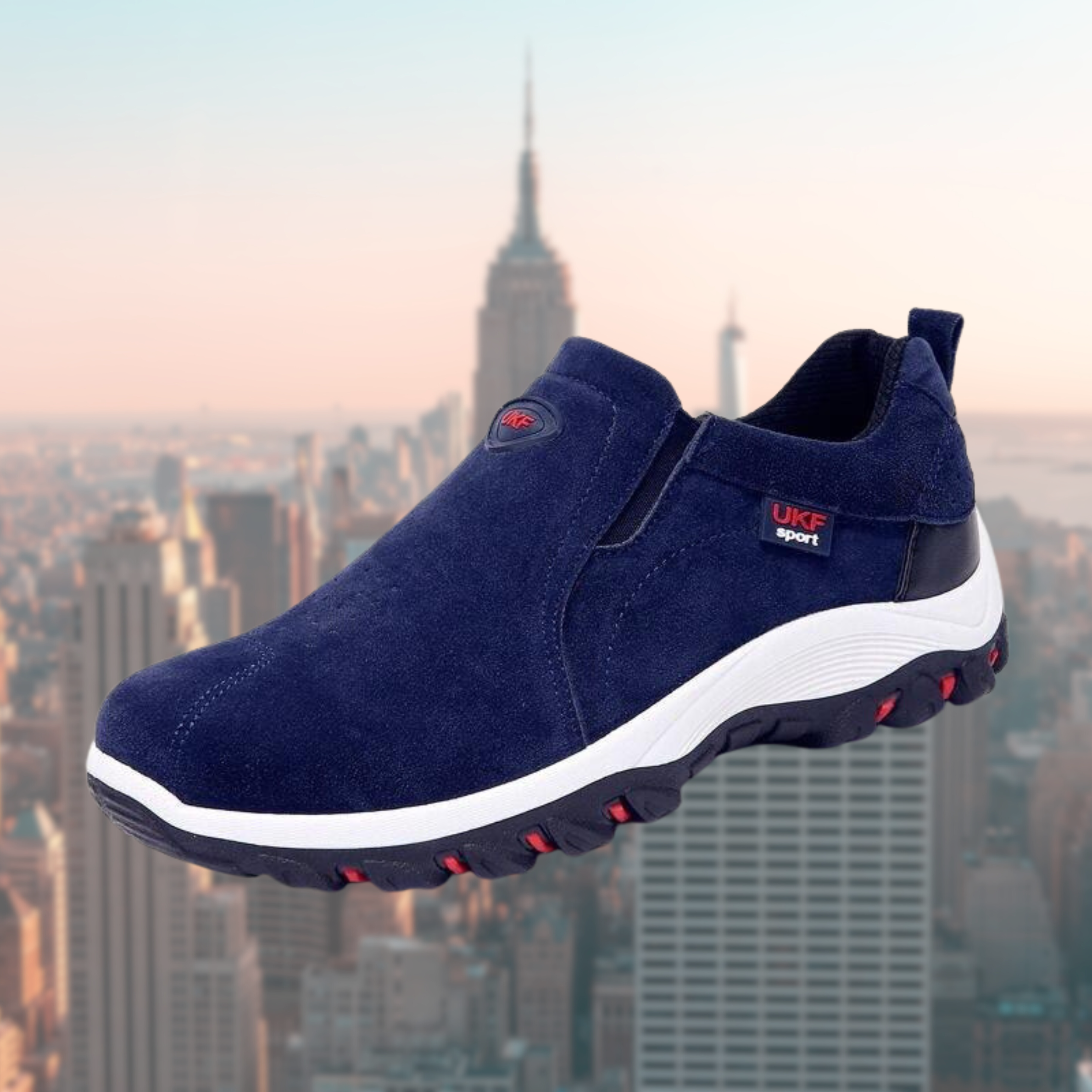 UKF Sport Herren-Sneaker in Blau, rutschfeste Sohle, ideal für Outdoor-Aktivitäten. Bequeme Passform, stilvolles Design, langlebig.