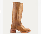 Damenstiefel aus braunem Leder mit Blockabsatz, knöchelhoch, ideal für Herbstmode. Hochwertige Verarbeitung, zeitloses Design, bequem.