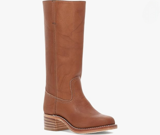 Brauner Lederstiefel mit Blockabsatz, knöchelhoch, ideal für Herbstmode. Hochwertige Verarbeitung, zeitloses Design, vielseitig kombinierbar.