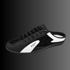 Schwarze Herren-Sneaker mit offener Ferse, bequemer Tragekomfort, sportliches Design, ideal für Freizeit und Alltag.