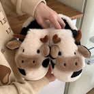 Kuh-Pantoffeln aus Plüsch, gemütlich und warm, ideal für den Winter. Perfektes Geschenk, rutschfeste Sohle, modisches Design für Zuhause.