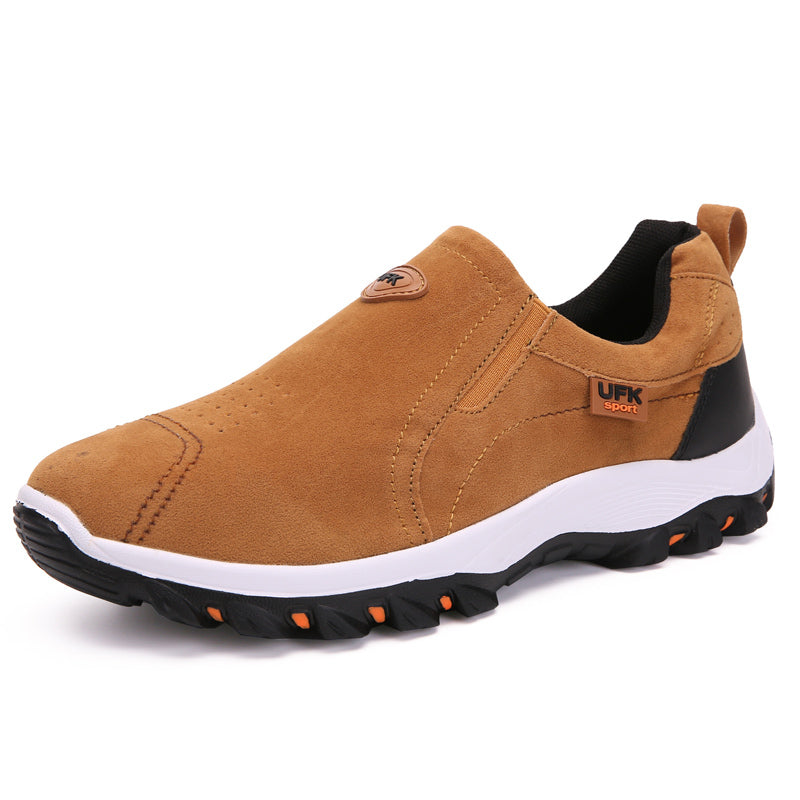 Herren-Sneaker in Gelb, rutschfeste Sohle, atmungsaktiv, sportlich, bequem, ideal für Outdoor-Aktivitäten, modisches Design, UPK Sport.