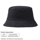 Schwarzer Baumwoll-Bucket Hat, faltbar, ideal für Outdoor-Aktivitäten. Modischer Fischerhut, Unisex, vielseitig und bequem.