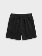 Schwarze Herren-Shorts aus Baumwolle, bequem und stilvoll, ideal für Freizeit und Sport. Elastischer Bund, klassisches Design, vielseitig kombinierbar.
