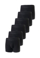 6er-Pack schwarze Herren-Boxershorts aus Baumwolle, nahtlos, atmungsaktiv, ideal für täglichen Komfort und optimale Passform.