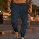 Herren Jogginghose, dunkelblau, lässig, Strand, bequem, elastischer Bund, modisch, Freizeitkleidung, ideal für Sommer, atmungsaktiv.