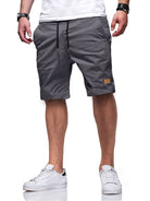 Graue Herren-Shorts aus Baumwolle, lässig, mit Taschen, ideal für Sommermode.