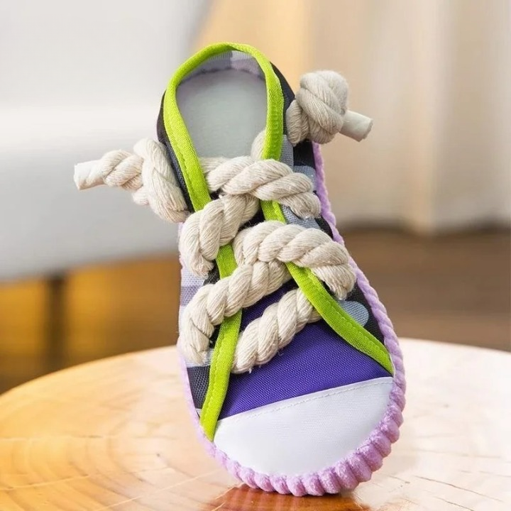 Lila Sneaker mit dicker Seilkordel, modisches Design, Unisex, Freizeit, einzigartig.
