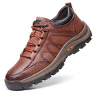 Herren-Lederschuh, braun, rutschfeste Sohle, Outdoor, Wanderschuh, bequem, langlebig, modisch, ideal für Freizeit und Abenteuer.