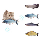 Katzenspielzeug Fisch, interaktiv, Plüsch, realistisch, für Katzen, grau, blau, gelb, weiß