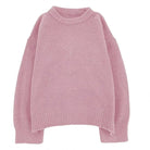Rosa Damenpullover aus weichem Strick, oversized Design, ideal für Herbst und Winter. Modischer, gemütlicher Strickpullover für Damen.