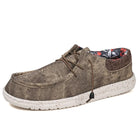 Herren-Slipper aus Canvas, braun, leicht, bequem, modisch. Ideal für Freizeit und Alltag. Trendige, rutschfeste Sohle. Perfekt für den Sommer.